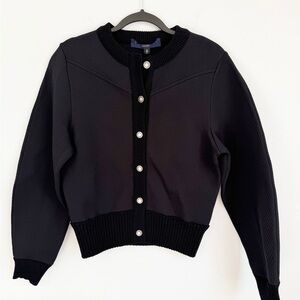 Louis Vuitton Size M • Black Ribbed Uniform Bomber Jacket.